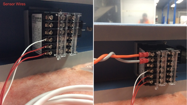 <p>Sensor Wires to be hooked around controller mounting screws</p>