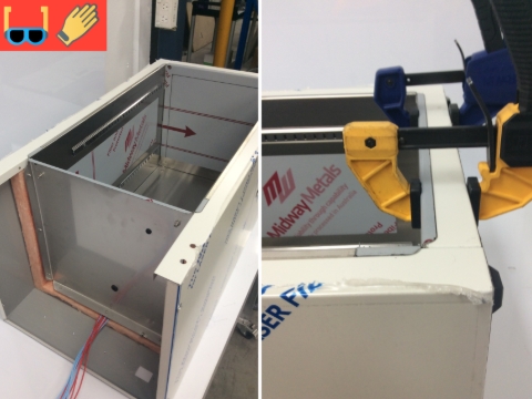 <ol><li><p>Slide the stainless liner into the incubator body.</p></li><li><p>Followed by clamping the bottom of the stainless liner down onto the body. The stainless liner should sit flat on the incubator body.</p></li><li><p>Ensure the Plastic Porthole lines up with the body & liner before fixing the liner to the body</p></li><li><p>Using a 3.2mm(#30) drill bit, use the pre-drilled holes in the stainless liner, drill into the body. Using rivet (Part:22202) to fasten the liner to the body.<strong> </strong></p></li></ol><p></p>