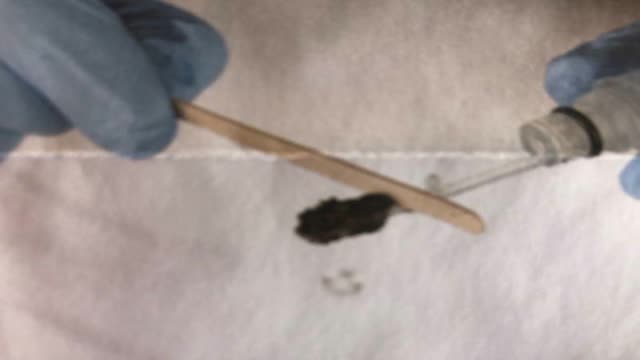 <p>if it is solid remove excess with stik.</p>