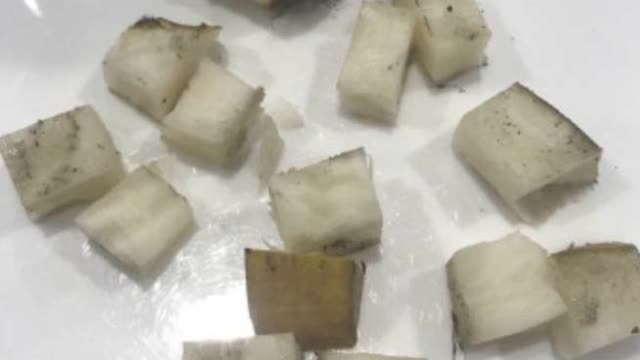 <p>Take 2 beet home and cut into 1cm cubes.
Weigh out 100g worth.</p>