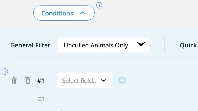 <p>We now need to apply filters to create the report.
Open conditions and this will appear.</p>