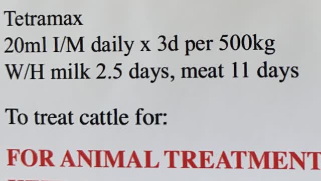 <p>They will all have a veterinarian label stating the dose rate and withhold period.
Note there is a different withhold period for milk and meat.</p>
