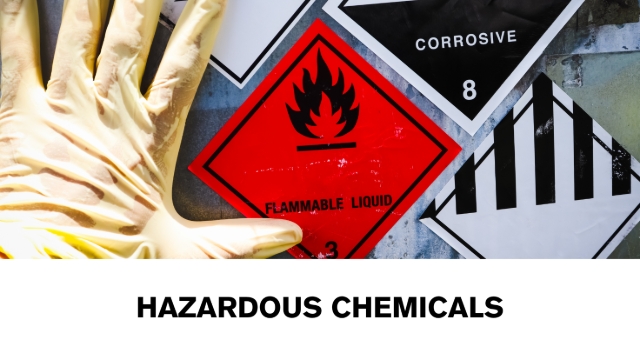 <p>Hazardous chemicals are substances that can cause harm to health, property or the environment. The effects can be acute (immediate) or chronic (long-term).</p><p>They come in different forms: solids, liquids, gases, dusts,
fumes, and vapors.</p><p>Examples include cleaning products, fuels, paints, and
solvents.</p>
