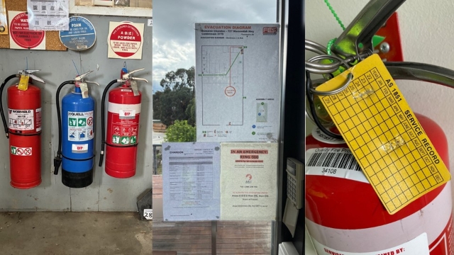 <p><strong>Fire & Emergency Preparedness</strong></p><ul><li><p><strong>Accessibility: </strong>Ensure fire equipment (extinguishers, hose reels) and emergency exits are visible, accessible, and not blocked by anything.</p></li><li><p><strong>Evacuation Diagrams</strong>: Confirm diagrams are available and clearly show routes and assembly points.</p></li><li><p><strong>Wardens: </strong>Verify that staff know who the fire wardens are for their shift.</p></li><li><p><strong>Equipment:</strong> Check service tag for current dates and ensure the type is appropriate for the area's hazards.</p></li></ul><p></p>