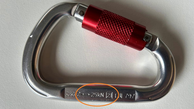 <p>Tip: Carabiner rating will be stamped on the flat part of the device</p>