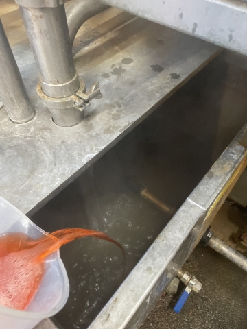 <p>Add your chemical to the hot water</p>