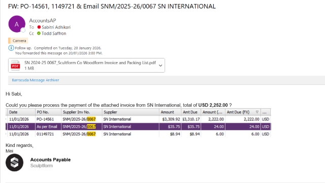 <p>Send email to Sabi for International payment</p>