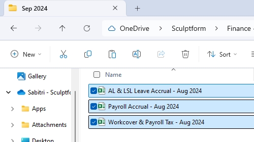 <ol><li><p>We do Payroll Journal first</p></li><li><p>Then AL & ASL Calculation – Sabi will do calculations AL & LSL Journal after Sabi sent the calculations.</p></li><li><p>Workover & Payroll tax calculation & journal next.</p></li></ol><p></p><p>Payroll Journal</p><p>Note- If we process this month’s pay (Sep) next month (Oct) then we must create an accrual journal to include this month’s expenses which will be paid next month.</p>