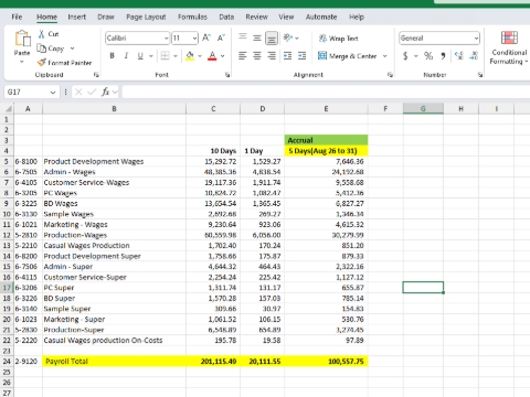 <p>Update the Days
Update the figure
Update the formula = ROUND(D6*5,2) to ROUND(D5*6,2) 6 days</p>