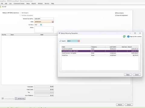 <p>Use that recurring journal put Minus (-) in that figure on 1/10/2024</p>