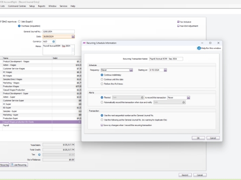 <p>Use that recurring journal put Minus (-) in that figure on 1/10/2024</p>