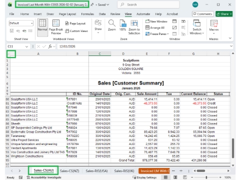 <p>Copy and paste the extracted report into the<strong> AU or NZ sheet.</strong></p>