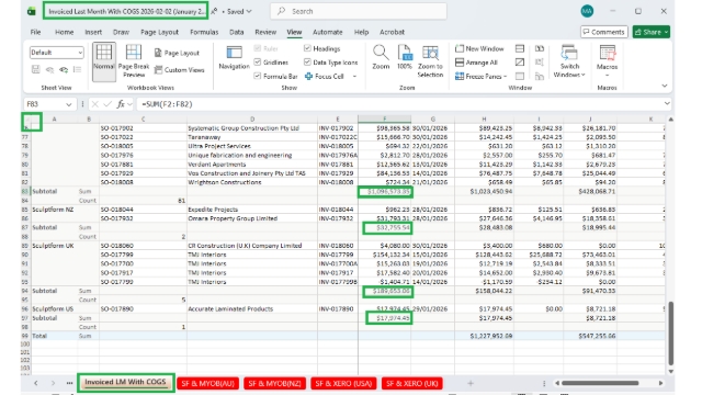 <p>Copy and paste the extracted report into the Invoiced LM with COGs sheet</p><p></p><p>Get the total of each region, for counter checking.</p>