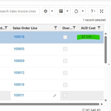 <ol><li><p>Open the Sales invoice (NZD, GBP or USD).</p></li><li><p>Scroll to Sales invoice lines and enter the AUD amount and Save - this will (convert to local currency and add to any in country purchases)</p></li></ol><p></p>