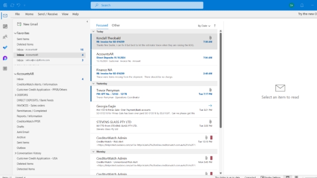 <p>Accounts AR email</p><p>Check the email every morning or when we received and action according or if you don’t have to do anything then drag the email on different folder</p><p>• • • • • •</p><p>Invoices put on invoices-SO folder Direct deposit email on Direct deposit - bank feed folder When payment received the remittance advice/receipt go to Remittance/completed folder Other completed and actions email drag on Remittance/completed folder When you done any report/AR info email put on Report/information folder After processing credit application /PPSR email put on Customer credit application/PPSR folder Reminder email/follow up email to debtor put on Debtor Folder when we received the payment then put on Remittance/completed folder</p>