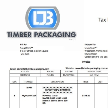 <p>LJB Timber Packaging Pty Ltd Always put the PO number as per the invoice (Example PO 00033718)</p>