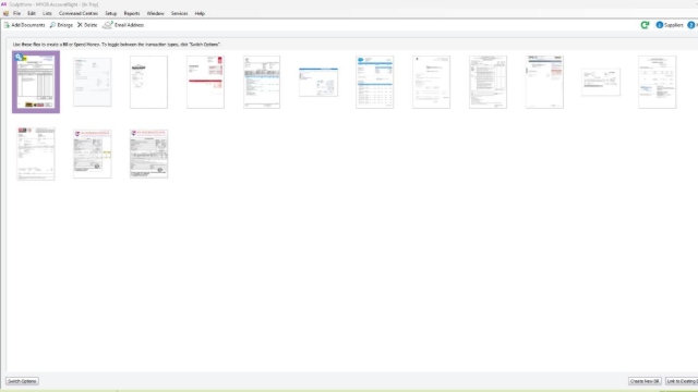 <p>Drag the invoice from AccountsAP Email to In-tray</p><p></p><p>Select the invoice & Click to Create a new bill</p><p></p>