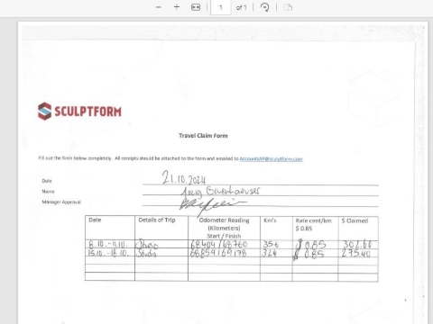 <p>Travel expense Reimbursement</p>