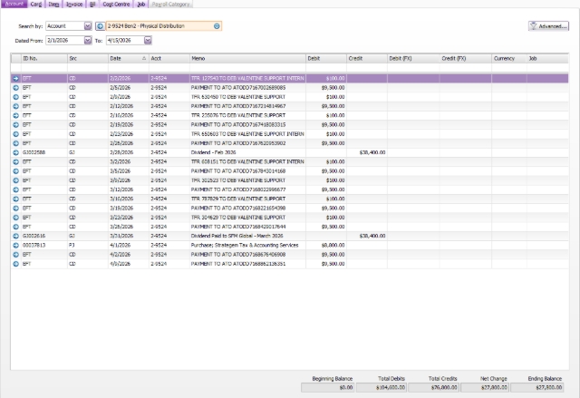 <p>Sample Account Details for 2-9524</p>