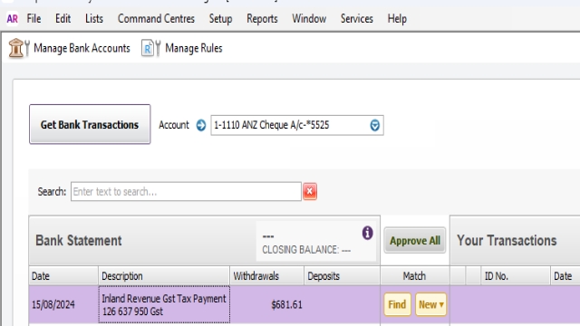 <p>GST return- entering in MYOB Process</p><p>•
•</p><p>Any refund put that on 2-2150 Running Balance A/C (NT)
When ken paid it will appear in Bank feed & allocate this payment to 2-1250 ATO Running
account</p>