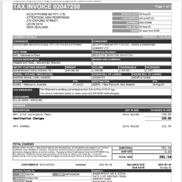 <p>Mainfreight Invoices – Normal Freight invoices</p>