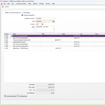 <p>Change date
Change Memo
Change figure</p><p>Use September figure from Depreciation Excel sheet</p>