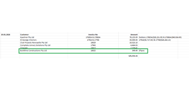 <p>Record the transaction to Direct Deposits - EFT file with "Eftpos" note</p>