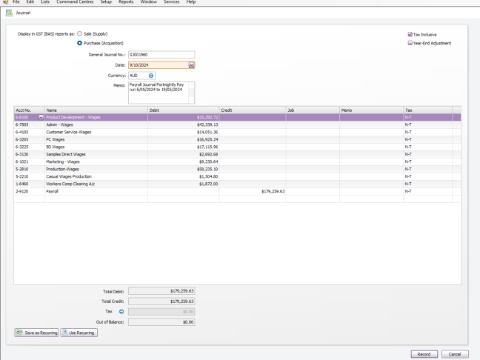 <p>Change date– Payroll date as per excel sheet</p><p>• • •</p><p>Change Memo - as per excel sheet </p><p></p><p>Update figure – As per excel sheet If all matches click Record.</p><p></p>
