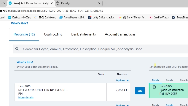 <p>Then Go the Xero Bank Feed to Appy the payment </p><p>Click ok</p>