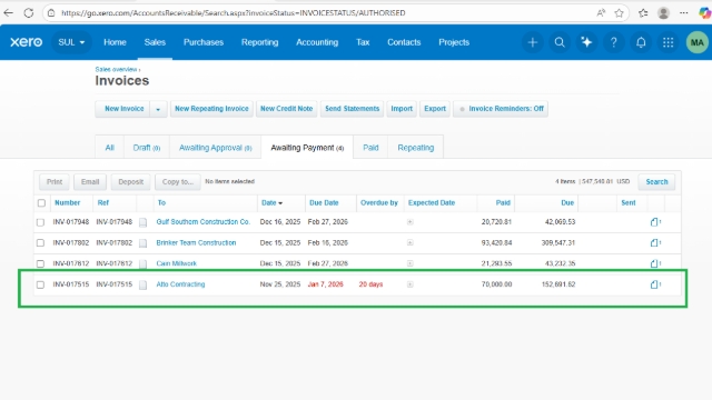 <h3><strong>Recording Direct Deposits (DEBTORS)</strong></h3><p></p><p>The order has been <strong>invoiced in Salesforce (SF), recorded in Xero</strong>, and is currently listed under ‘Awaiting Payment</p>