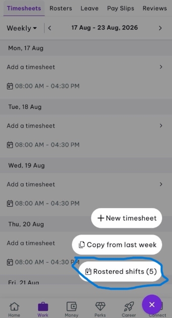<ul><li><p>Click the rostered shift.</p></li></ul><p></p>