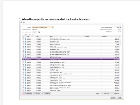 <p>Scenario one - When the project is completed, and all the invoice is issued.</p><p></p>