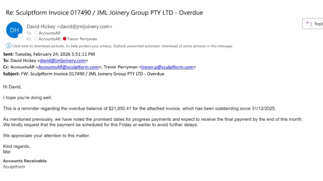 <p>Example of follow‑up email on a case‑to‑case basis.</p>