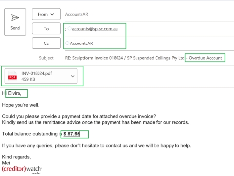 <p>Reply to or forward the email to create a chain for follow‑up, and add <strong>“Overdue Account”</strong> at the end of the subject line.<br><br>Copy and paste the follow‑up email format.</p><p></p><p></p><p></p><p></p>