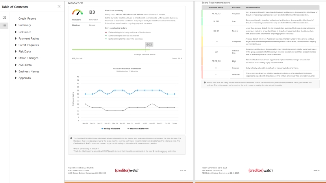 <p>Review the credit application information and ensure it matches the CreditorWatch report.</p><p></p><p></p><p>Details to be checked in CreditorWatch:</p><p>• Review Director, Officeholder, and Company details.</p><p>• Check for payment defaults and cross‑directorships.</p><p>• Review credit exposure.</p><p>• Review average days overdue.</p><p>• Review the risk score.</p><p></p><p>Additional Checks:</p><p>• If the applicant is an existing customer, review payment history in Salesforce.</p><p>• If the CreditorWatch risk score is low, follow up on the provided trade references.</p><p></p>