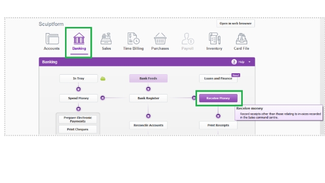 <p>To record AMEX Deposit <strong>Surcharge</strong>: for <strong>Invoice amounts</strong> <em>already invoiced in SF(Debtors)</em></p><p></p><p><strong>Received Money— For AMEX Surcharge</strong></p><p></p><p>Go to:</p><p>>>Banking</p><p>>>Receive Money</p>