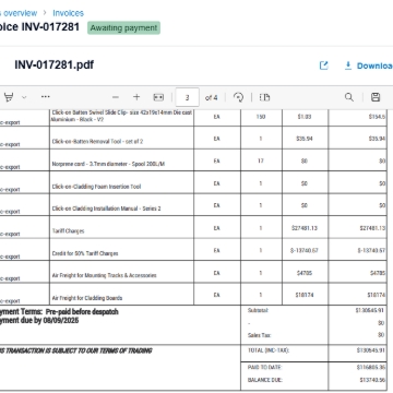 <p>Tariff charges to Customer goes to </p><p>4-4400 Other income</p>