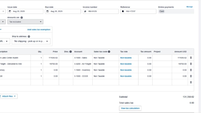 <p>Separate freight charges as screenshot</p>