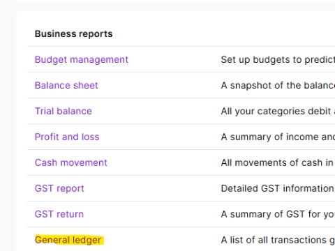 <p>Then select the General ledger report:</p><p></p>