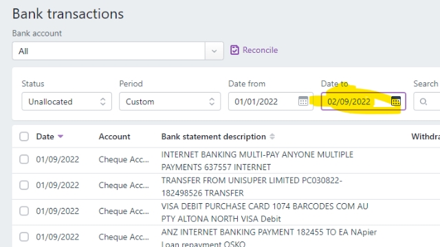 <p>Change status to Unallocated and the Date to the current Date.</p>