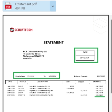 <p><strong>Check the date details and the ending balance.</strong></p><p></p><p>If all information is correct, go back to <strong>Print/Email Statements</strong> to actually send the EOM statements to the EOM debtors.</p>