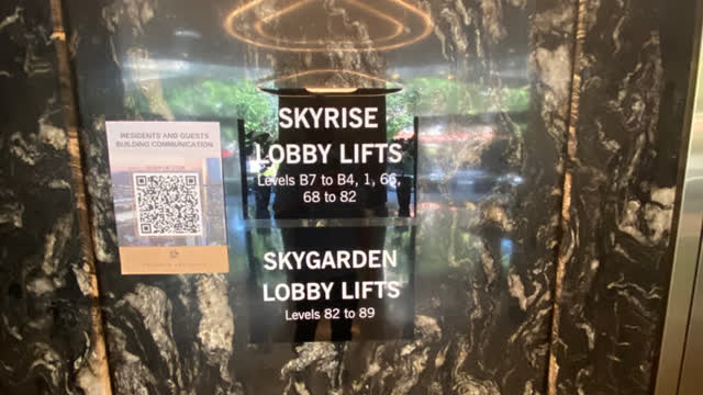 <p>Tap your access card on sensor before pressing level 80 in lifts for SKYRISE.</p>