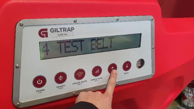 <p>Use the up arrow to navigate through the menu to "Test Belt"</p>