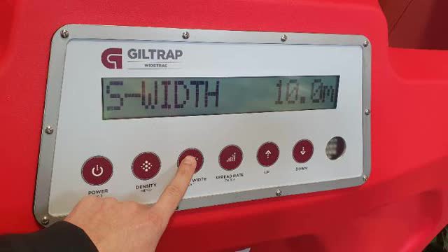 <p>Press the "Spread Width" button to enter the spread width menu</p>