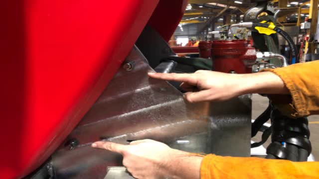 <p>Refit spinner frame and tighten mounting bolts</p>