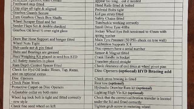 <p>Complete a MK4 check list sheet ( Sample here is an eco one)</p>