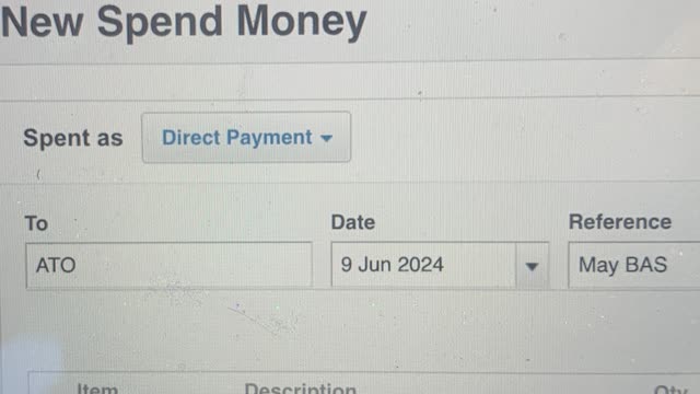 <p>To ATO.
Date is a date before payment was made.
Reference is the BAS month.</p>