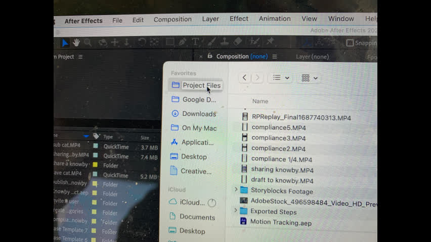 <p>Now open AE and file import and bring in from project files.</p>
