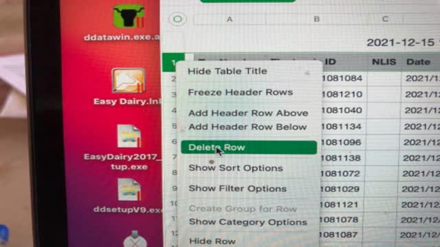 <p>Put the cursor over the number 1, right click and select delete row</p>
