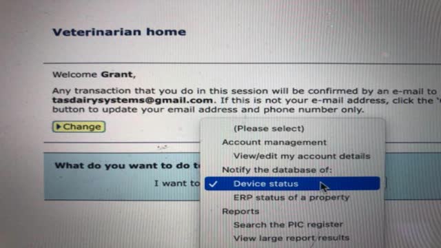 <p>Now log into the database and select device status and go</p>